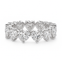 Heart-Cut CZ Eternity Band