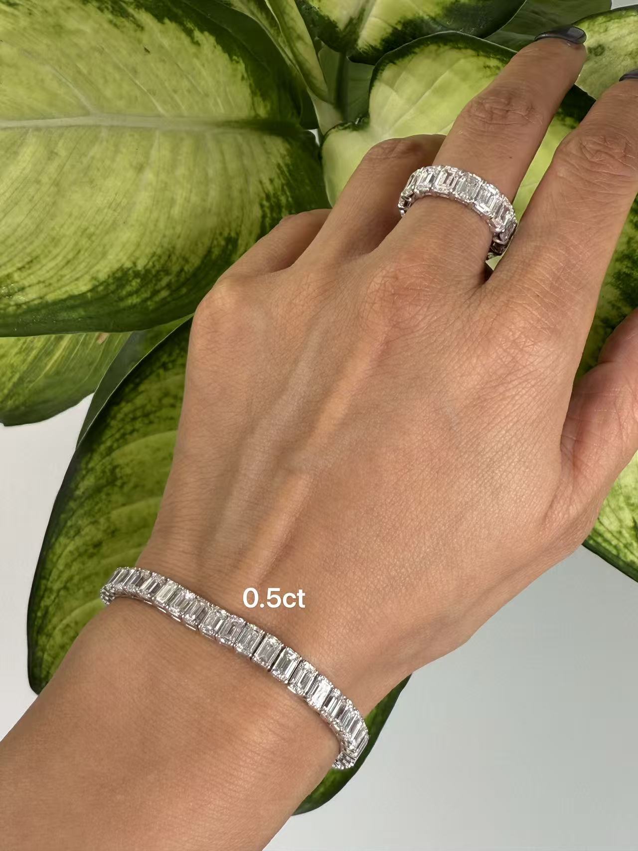 Emerald-Cut Moissanite Tennis Bracelet