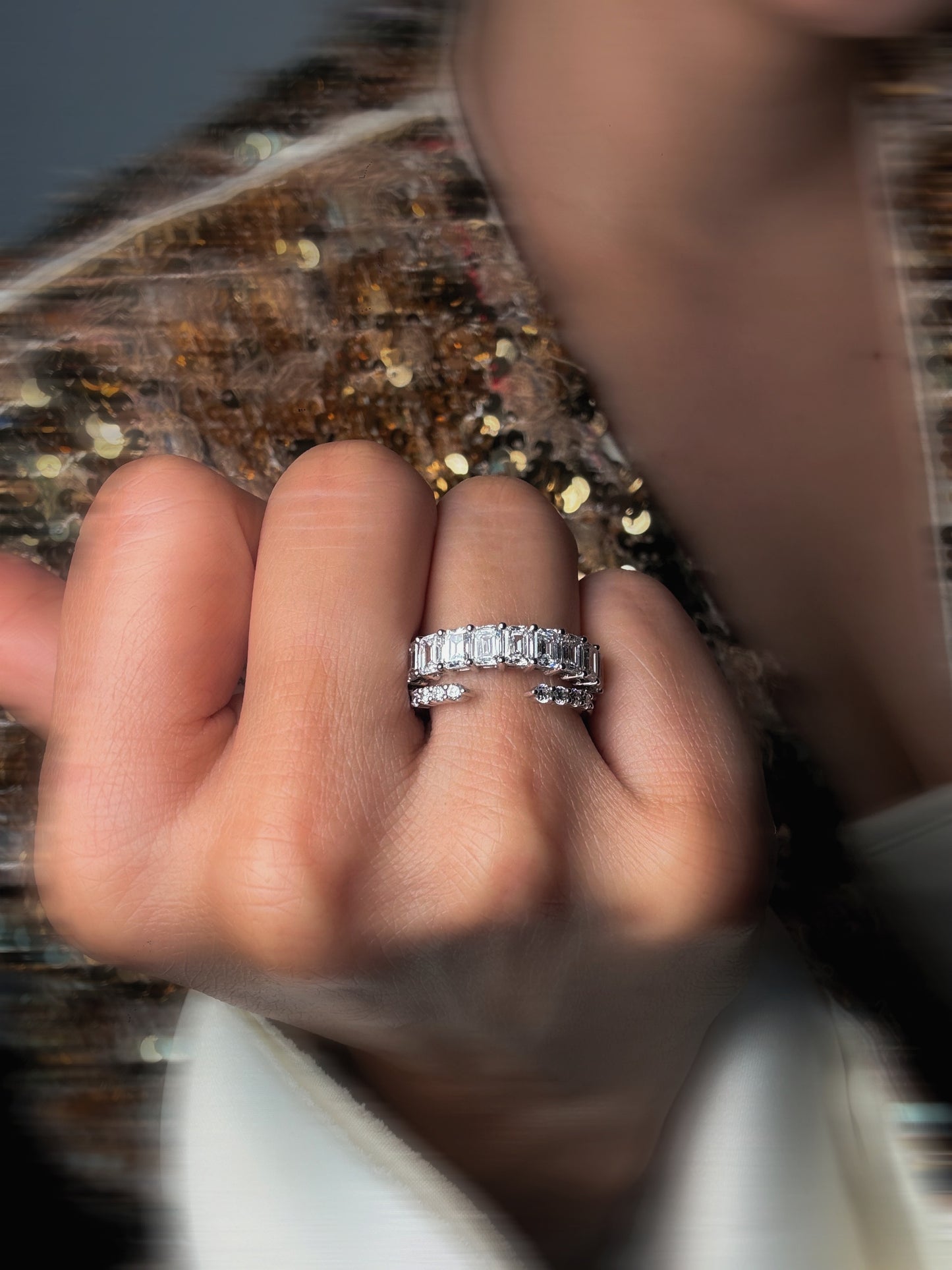 "Quiet Radiance” Moissanite Ring