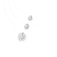 Mermaid Tear Floating Moissanite Necklace